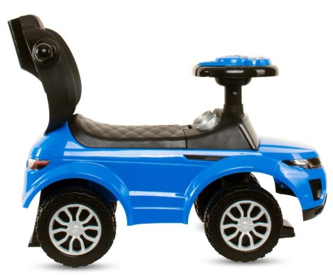 Jeździk pchacz chodzik dla dziecka z rączką i obejmą Sport car niebieski