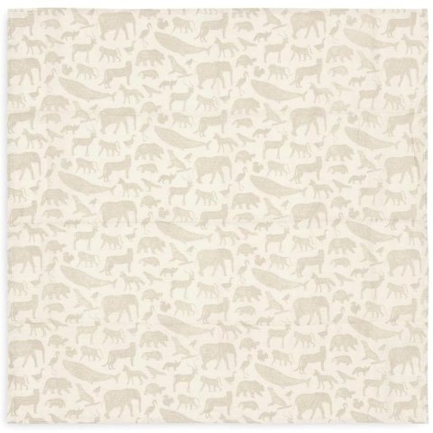 Jollein 2 otulacze niemowlęce Hydrophilic 115x115 cm Zwierzęta ANIMALS Nougat