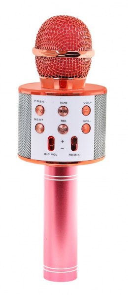 Mikrofon Karaoke Z Głośnikiem Różowe Złoto