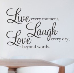 Naklejka dekoracyjna na ścianę LIVE LAUGHT LOVE
