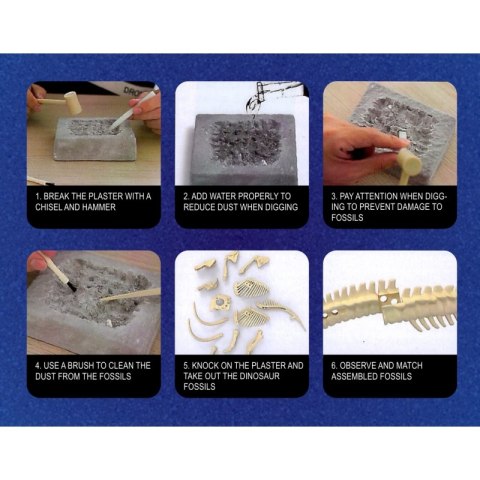 WOOPIE Wykopaliska Dinozaurów 6 Losowych Figurek Szkieletów Dinozaurów