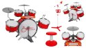 Zestaw muzyczny Perkusja + Keyboard + Mikrofon dla dzieci 3+ czerwony Dźwięki Światła