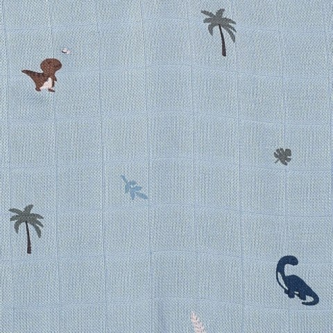 Petú Petú - ponczo z kapturem z miękkiej bawełny muslin DINO 3-4 lata