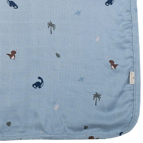 Petú Petú - ponczo z kapturem z miękkiej bawełny muslin DINO 3-4 lata