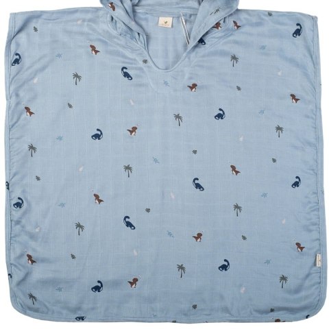 Petú Petú - ponczo z kapturem z miękkiej bawełny muslin DINO 3-4 lata