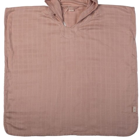 Petú Petú - ponczo z kapturem z miękkiej bawełny muslin Rose 3-4 lata