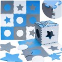 Mata edukacyjna piankowa puzzle szara niebieska 60 x 60 cm 9 elementów