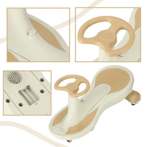 Jeździk grawitacyjny LED Swing Fix S4 świecące koła z muzyką grający 76cm złoto-biały max 100kg