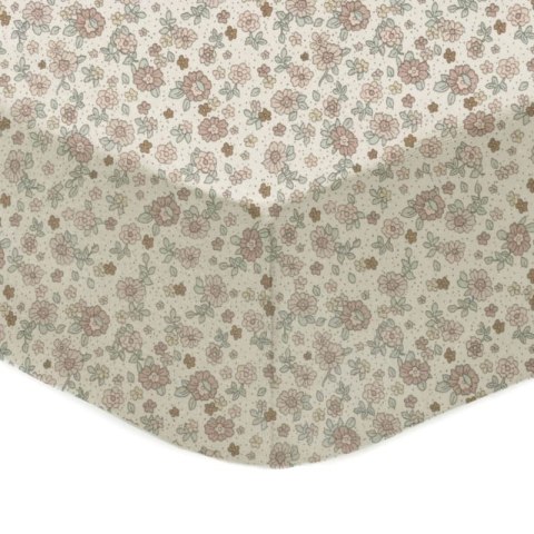 Jollein prześcieradło do kosza/kołyski/gondoli/łóżeczka 90x50 cm RETRO FLOWERS