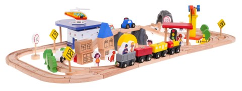 Mega Drewniana Kolejka Ze Stolikiem