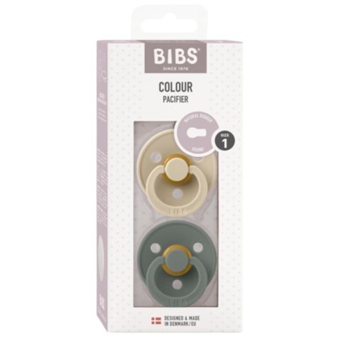 BIBS COLOUR 2-PACK VANILLA & PINE S Smoczek Uspokajający kauczuk Hevea