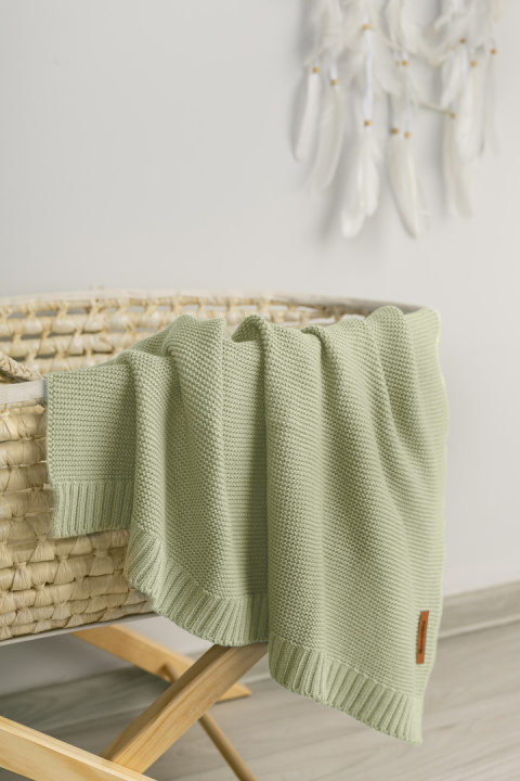 Kocyk Sensillo bambusowo-bawełniany 100 x 80 - OLIWKA