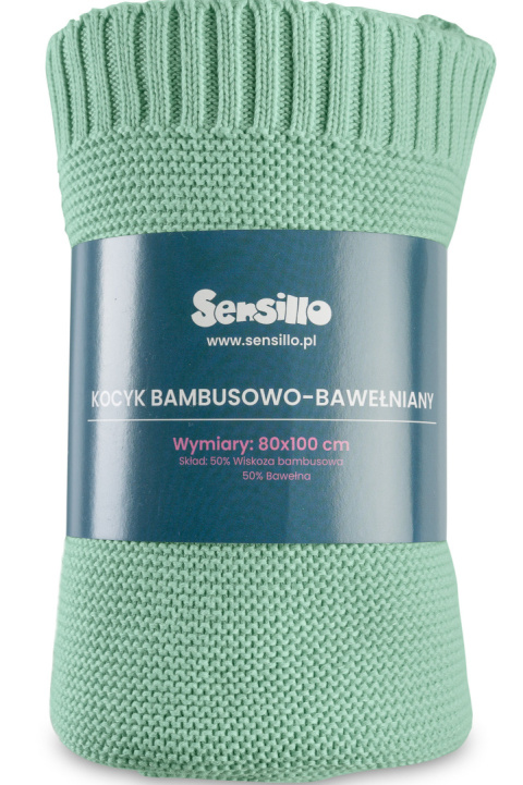 Kocyk Sensillo bambusowo-bawełniany 100 x 80 - SZAŁWIA