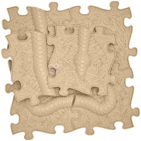 WOOPIE Mata Sensoryczna Ortopedyczna Puzzle Wąż Beżowy 6 el.