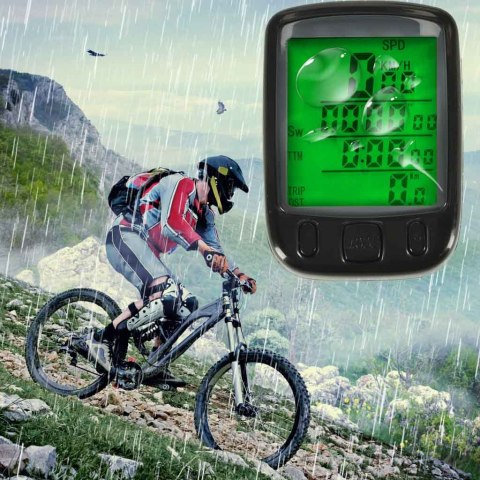 Licznik rowerowy RALLEX wodoodporny przewodowy prędkościomierz podświetlany 25w1 LCD