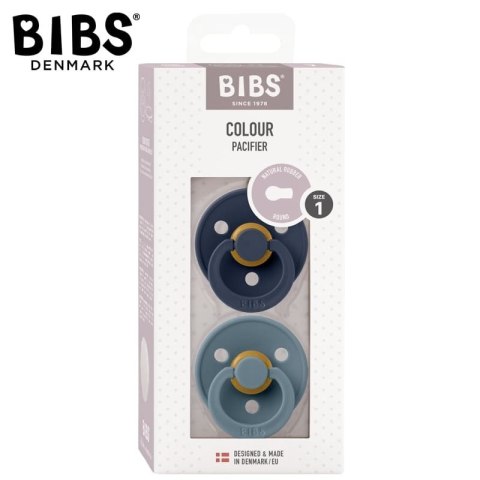BIBS COLOUR 2-PACK DEEP SPACE & PETROL S Smoczek Uspokajający kauczuk Hevea