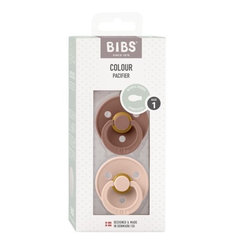 BIBS COLOUR SYMMETRICAL 2-PACK BLUSH & WOODCHUCK S Smoczek Symetryczny kauczuk Hevea