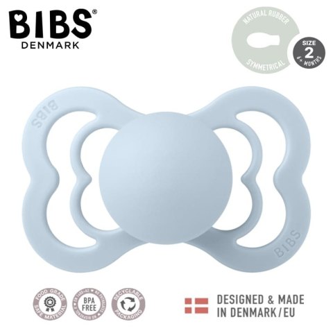 BIBS SUPREME BABY BLUE M Smoczek symetryczny kauczuk Hevea