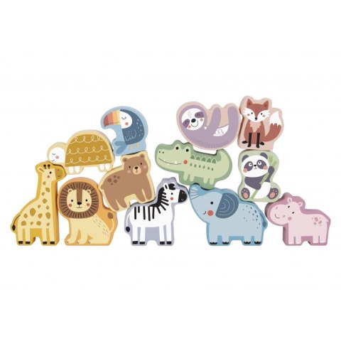 TOOKY TOY Drewniane Zwierzęta Układanka w Stosy