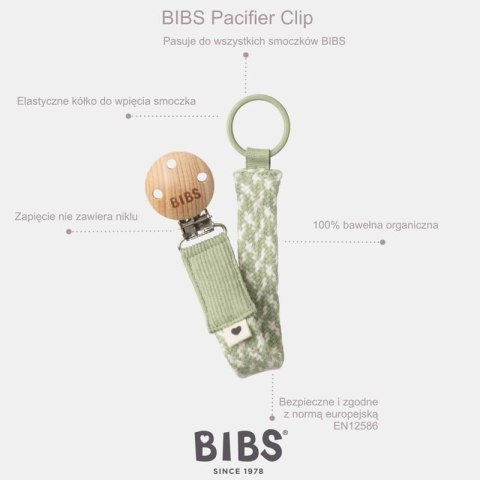 BIBS LIBERTY BANDANA BIB & CLIP CHAMOMILE LAWN VIOLET SKY zestaw bandanka śliniak + zawieszka do smoczka