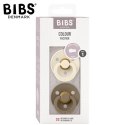 BIBS COLOUR 2-PACK IVORY & DARK OAK S Smoczek Uspokajający kauczuk Hevea