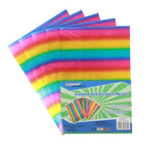 Pianka EVA rainbow metalic 20x30cm 5 arkuszy cena za opakowanie