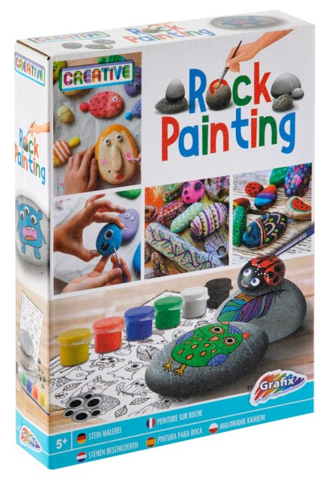 Malowanie naskalne: 3 skały + 6 farb + pędzel