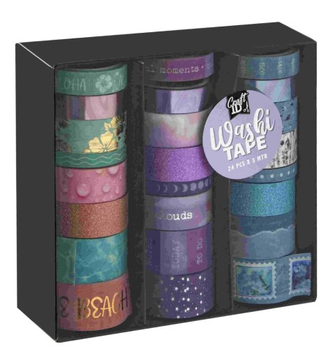 Taśma Washi 3m 24 szt w opakowaniu 2 wzory