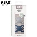 BIBS SUPREME 2-PACK CLOUD & STEEL BLUE M Smoczek symetryczny kauczuk Hevea