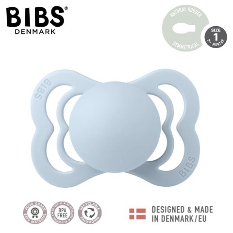 BIBS SUPREME BABY BLUE S Smoczek symetryczny kauczuk Hevea