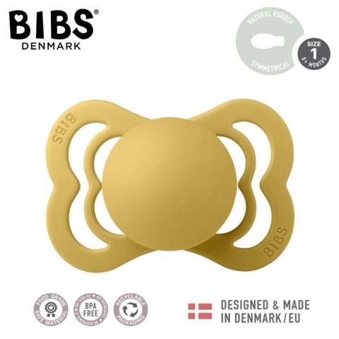BIBS SUPREME MUSTARD S Smoczek symetryczny kauczuk Hevea