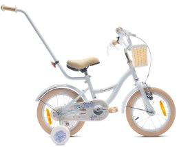 Rowerek dla dziewczynki 14 cali Flower bike - biały & niebieski