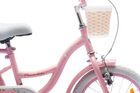 Rowerek dla dziewczynki 14 cali Flower bike - różowy