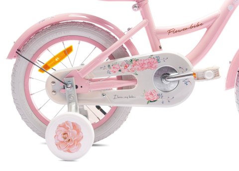 Rowerek dla dziewczynki 14 cali Flower bike - różowy