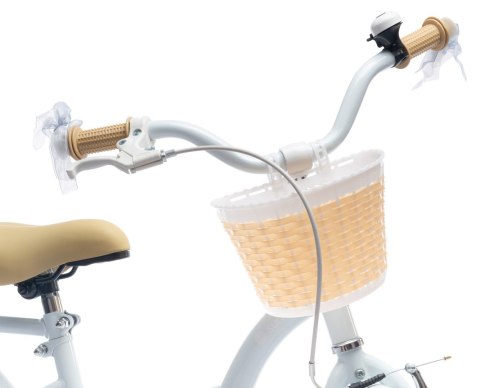 Rowerek dla dziewczynki 16 cali Flower bike - biały & niebieski