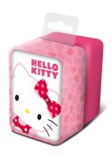 Zegarek analogowy Hello Kitty z różowym paskiem w metalowym opakowaniu