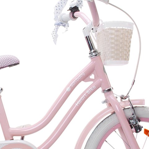 Rowerek dla dziewczynki Heart Bike seria Silver Moon 16 cali - różowy