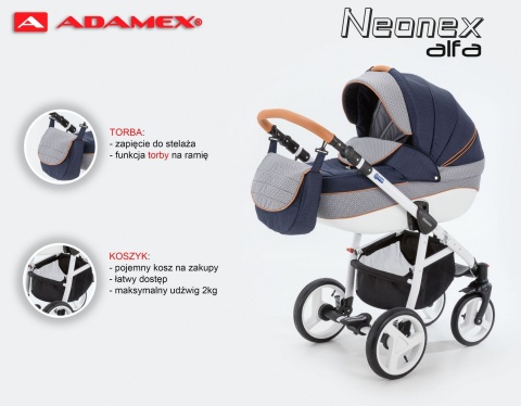 NEONEX ALFA 2w1 ADAMEX wózek dziecięcy - Polski Produkt