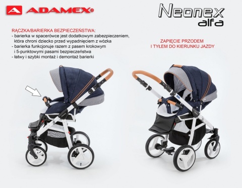 NEONEX ALFA 2w1 ADAMEX wózek dziecięcy - Polski Produkt