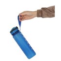 Butelka na wodę bidon ze słomką uchwytem miarką motywacyjną na siłownię 1l niebieska