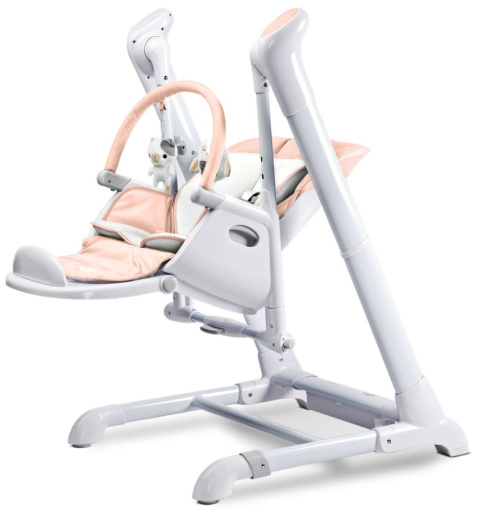 INDIGO Caretero 2w1 krzesełko do karmienia i huśtawka dla niemowląt - Powder Pink