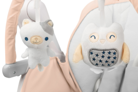 INDIGO Caretero 2w1 krzesełko do karmienia i huśtawka dla niemowląt - Powder Pink