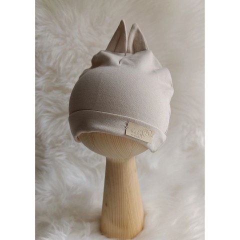 BABY 01582 Czapka niemowlęca z uszami jersey Beige 3-6m