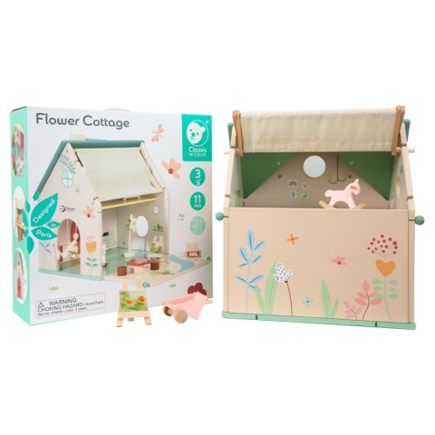 CLASSIC WORLD Wiejski Drewniany Domek Dla Lalek 10 el.