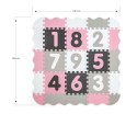 MILLY MALLY 5612 Mata piankowa puzzle Jolly 3x3 Digits - pink grey