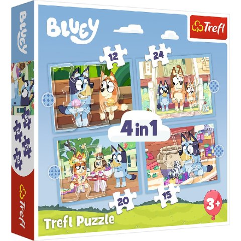 TREFL 34637 Puzzle 4w1 Bluey i jego świat