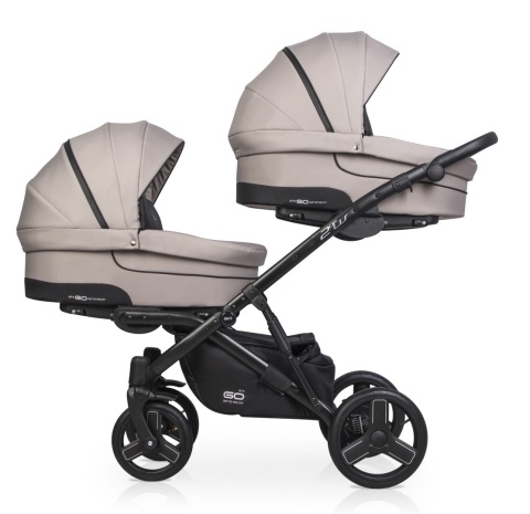 2 OF US EasyGo 2w1 wózek bliźniaczy głęboko-spacerowy - Taupe