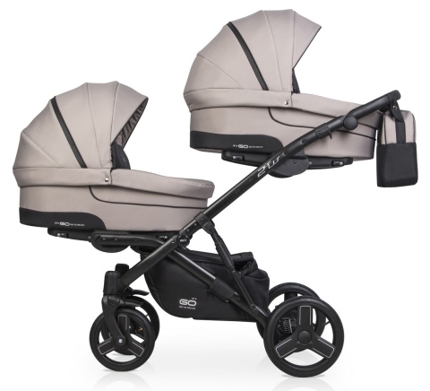 2 OF US EasyGo 2w1 wózek bliźniaczy głęboko-spacerowy - Taupe