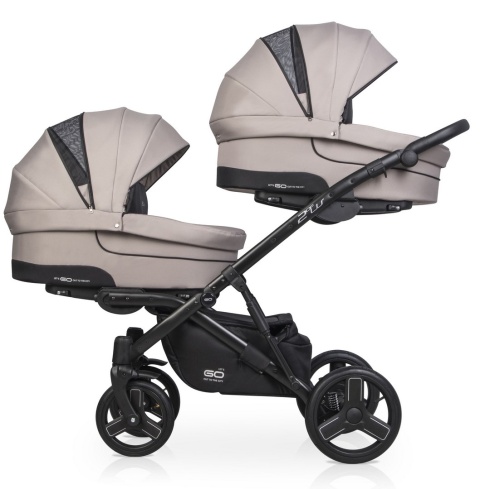 2 OF US EasyGo 2w1 wózek bliźniaczy głęboko-spacerowy - Taupe