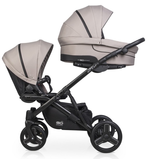 2 OF US EasyGo 2w1 wózek bliźniaczy głęboko-spacerowy - Taupe